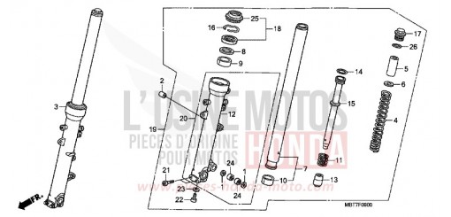 FRONT FORK (XL1000V) XL1000VA de 2010